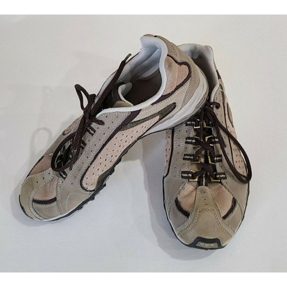 Skechers Womens Size 7 Sky Rockets Sonic Boom Walking Shoe Taupe Brown